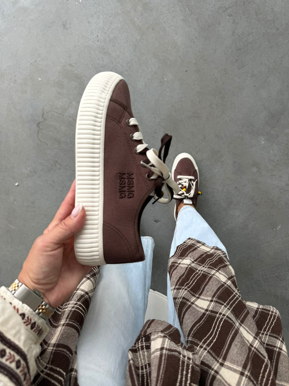 Trampki Candy Poms Brązowe