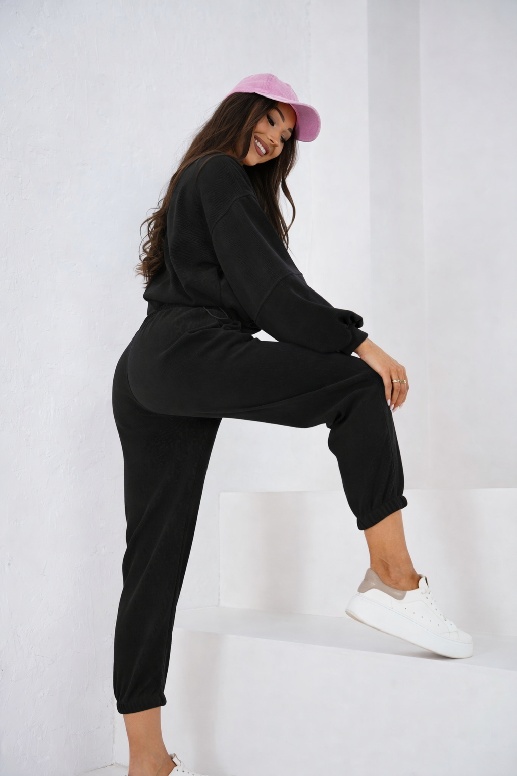 Komplet dresowy  2w1 PRĄŻKOWANY LION czarny