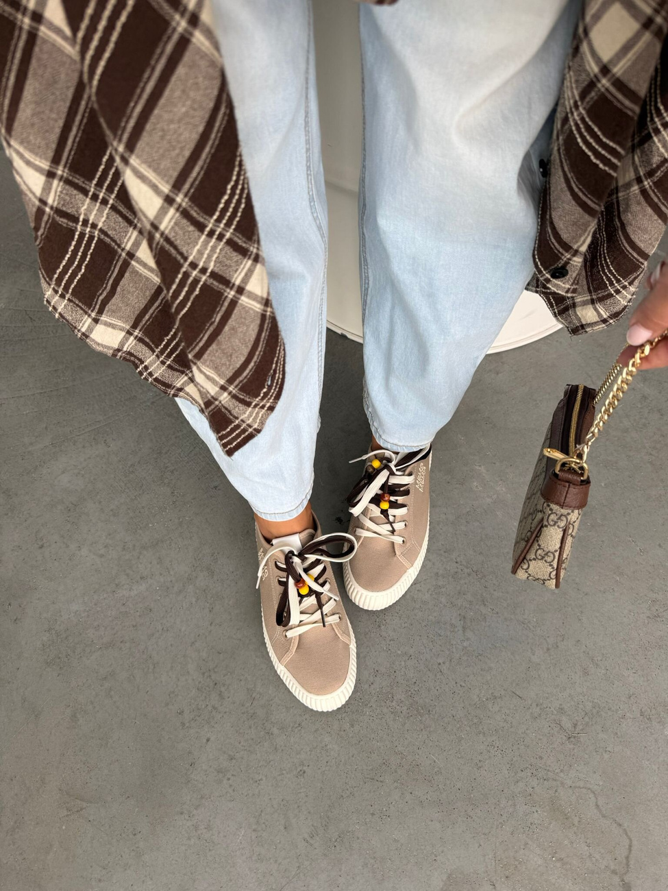 Trampki Candy Poms Beżowe