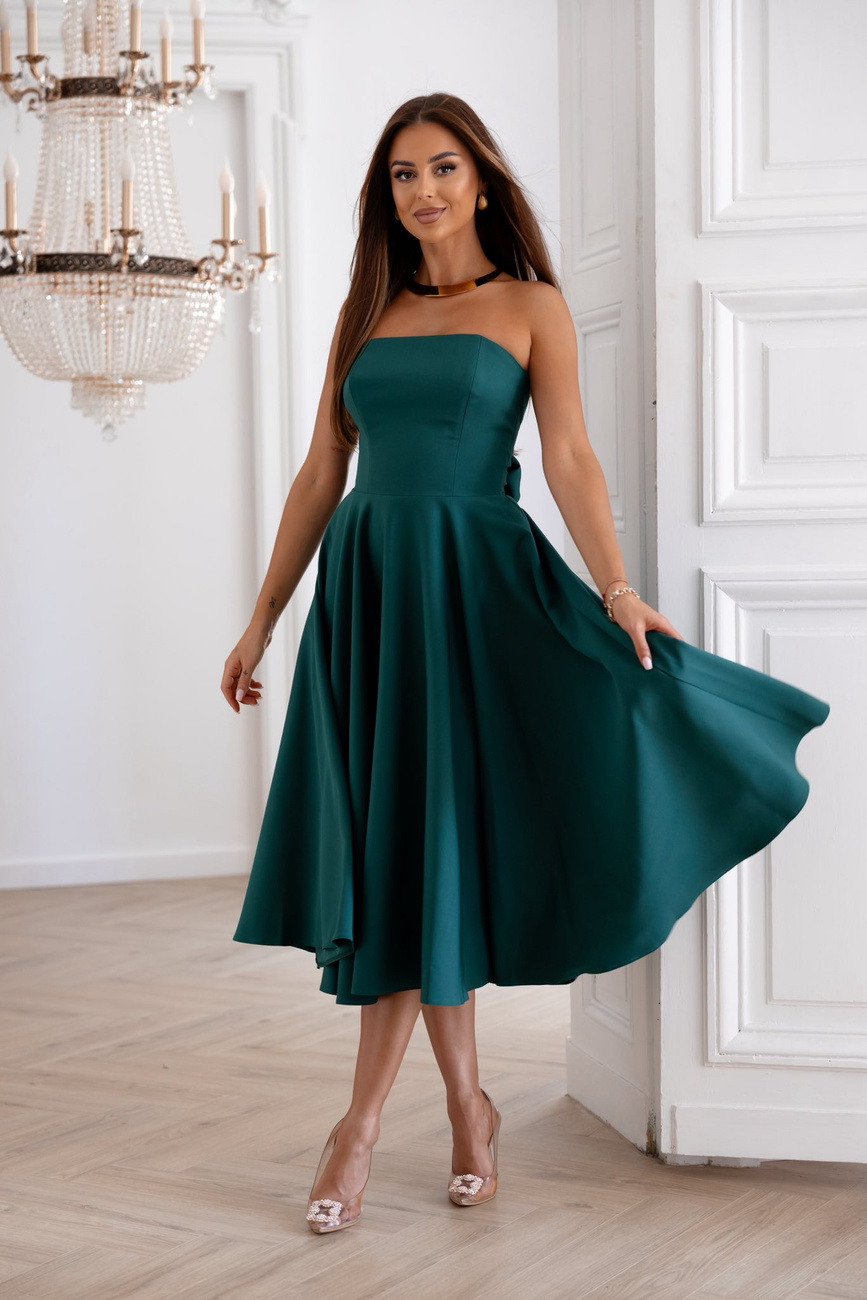 Elegancka gorsetowa midi Sukienka Asti zielony