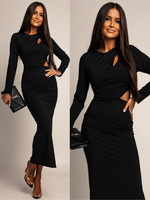 ELEGANCKA SUKIENKA MAXI Z WYCIĘCIEM ADA  czarna