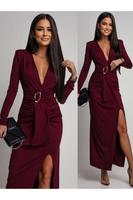 ELEGANCKA DOPASOWANA SUKIENKA MAXI Ava bordowa