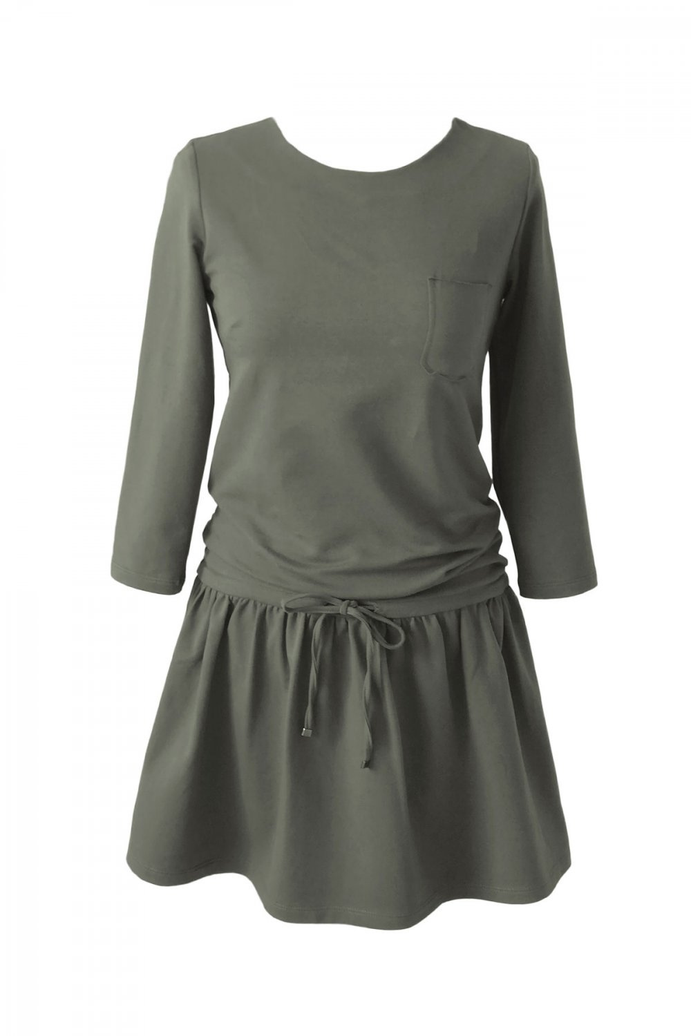  Anette Krótka Zielona Sukienka Dresowa Rozkloszowana Na Co Dzień
