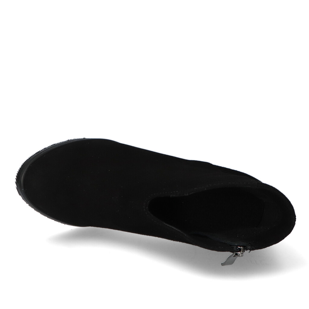 Polskie botki skórzane zamszowe czarne B361