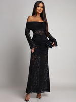 SUKIENKA MAXI HISZPANKA Z KORONKĄ Hannah CZARNA