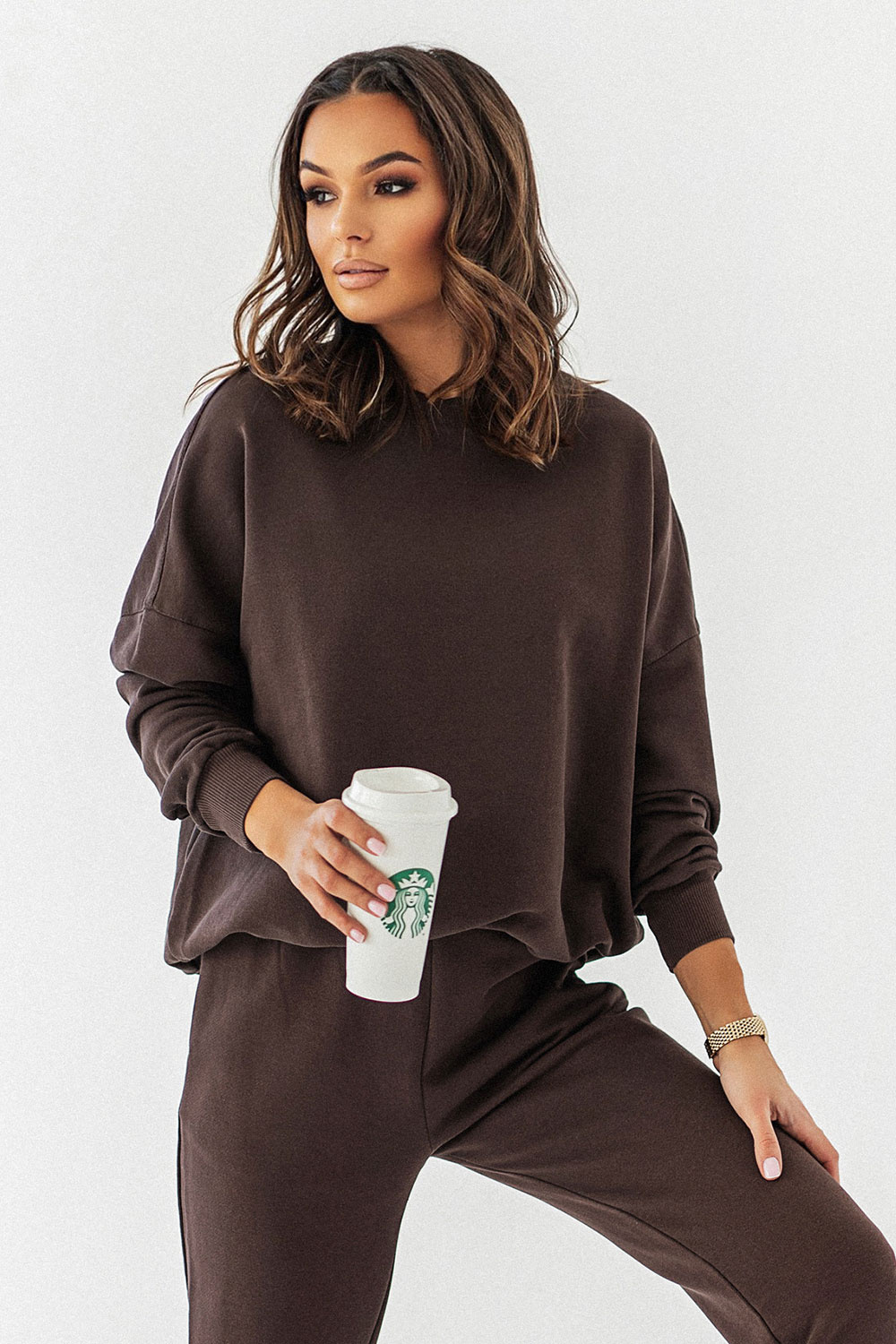 Czekoladowa Bluza Oversize Morelli