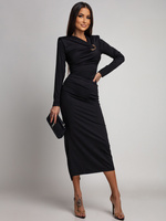 ELEGANCKA SUKIENKA MAXI  ZE ZDOBIENIEM Daisy  czarna