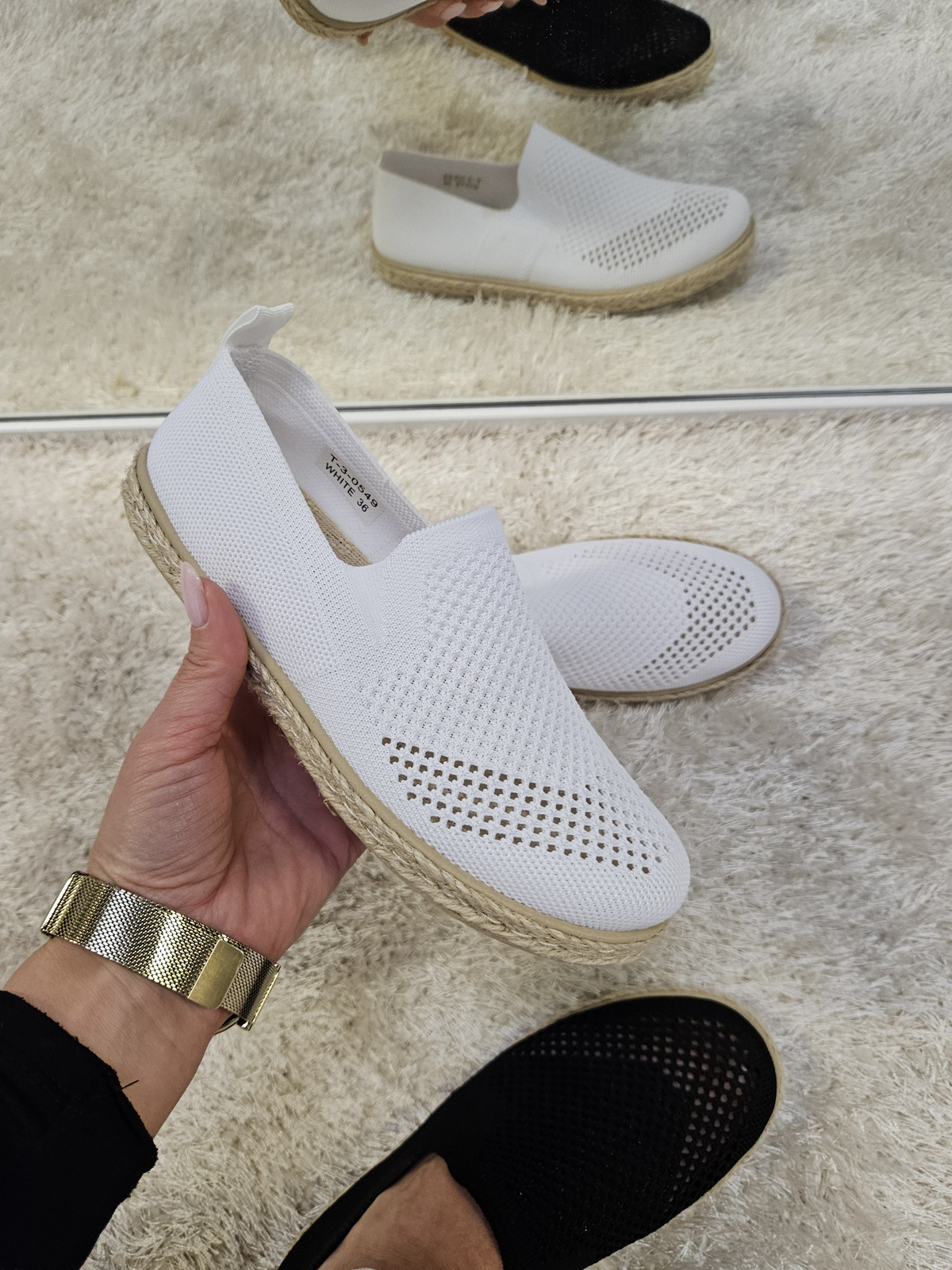 Damskie espadryle płaski obcas białe
