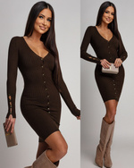 DZIANINOWA SUKIENKA MINI Isha czekoladowa