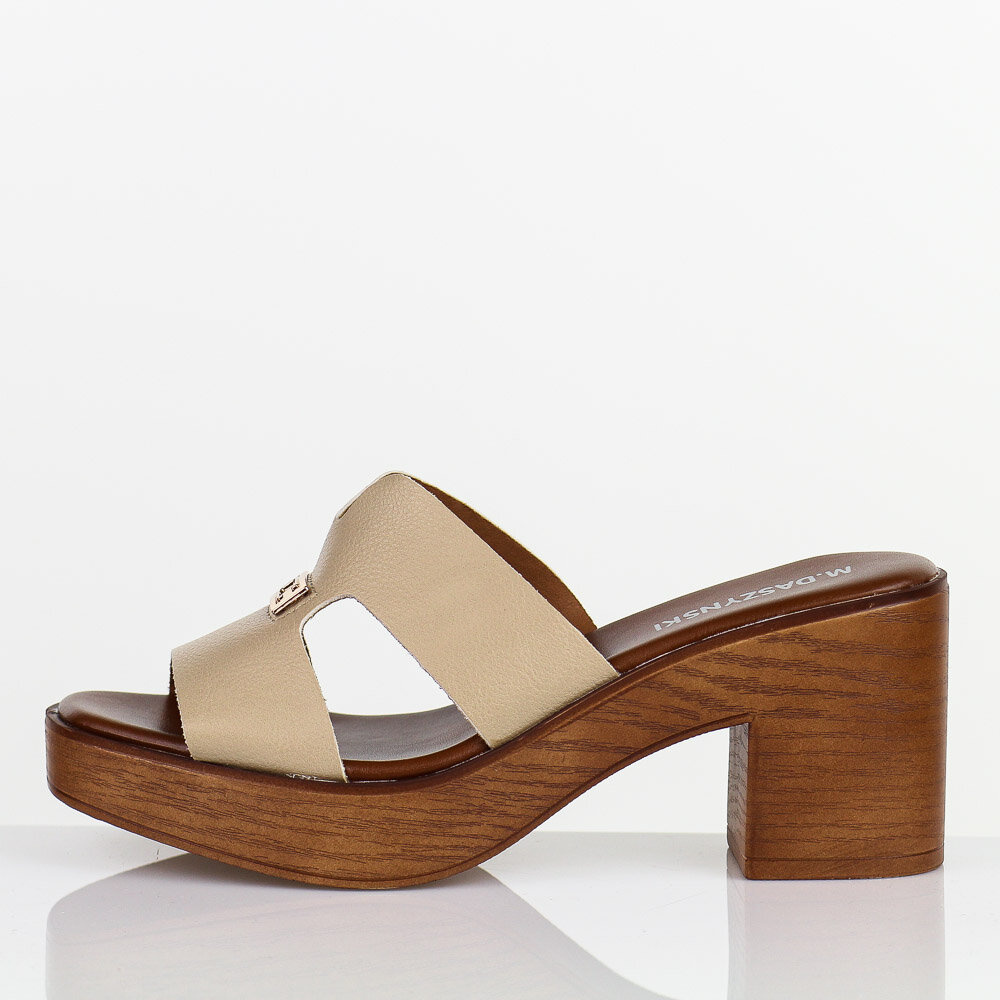 Klapki Olivia na obasie beżowe