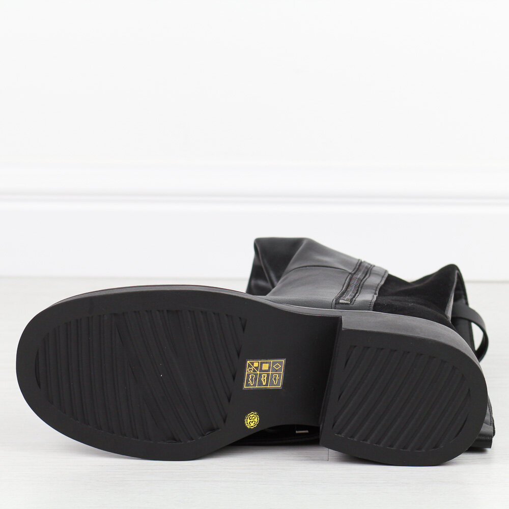 Eleganckie Kozaki ze Skóry Naturalnej czarne