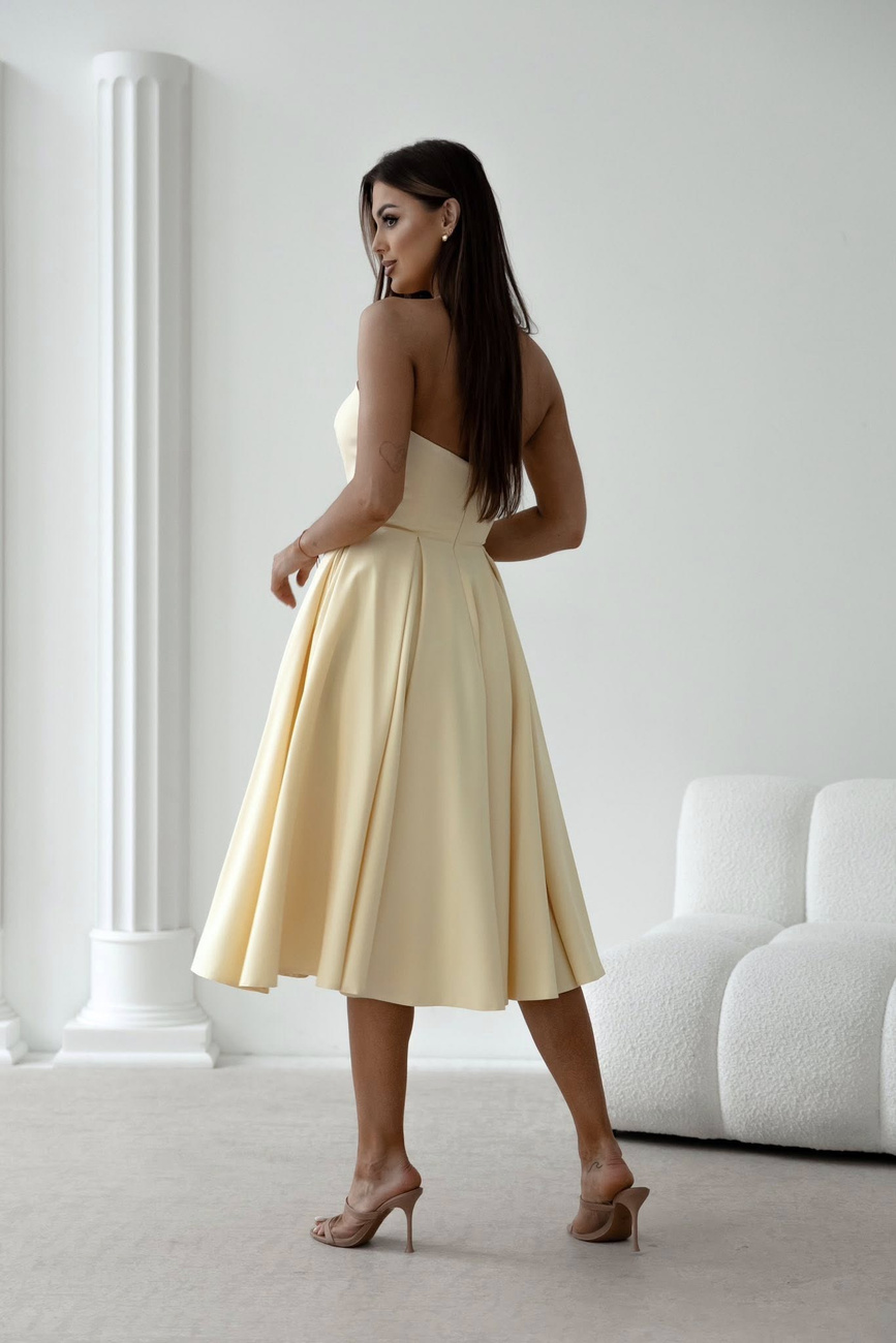 Elegancka gorsetowa midi Sukienka Anabel żółty