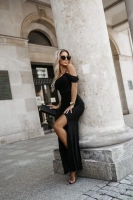 ELEGANCKA SUKIENKA MAXI Grace BROKATOWA- CZARNA