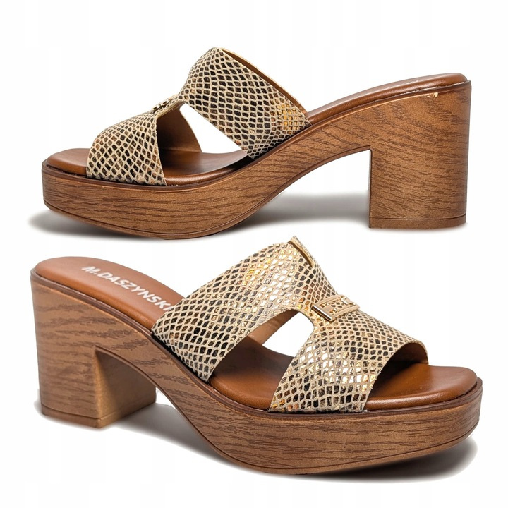 Klapki Olivia na obasie złoty wąż