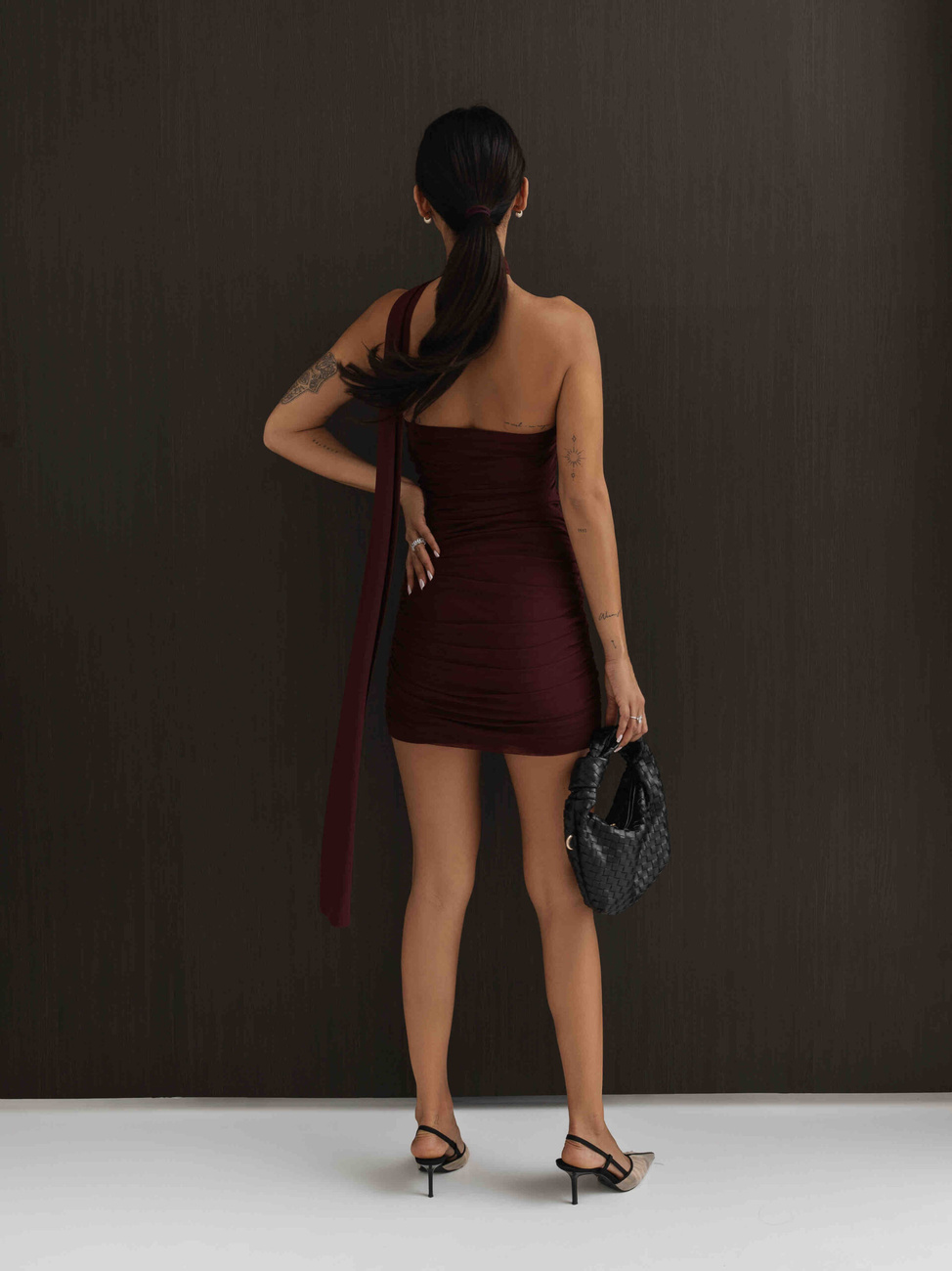 SUKIENKA MINI Z WISKOZĄ MUSE – Bordo