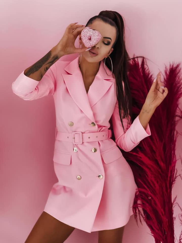 Sukienko Marynarka Long - różowy