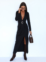 ELEGANCKA DOPASOWANA SUKIENKA MAXI Ava czarna