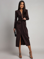 DOPASOWANA SUKIENKA Midi Julia czekoladowa