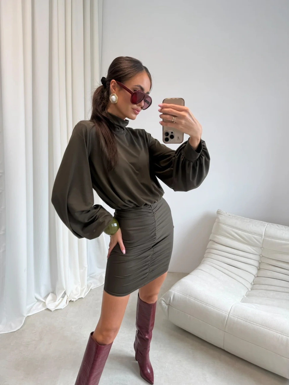 SUKIENKA MINI ESTELLA KHAKI