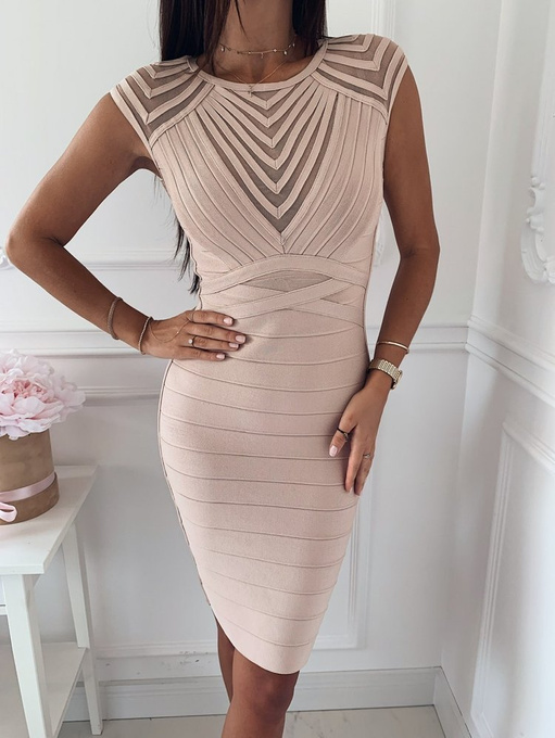 Sukienka bandażowa- beżowy