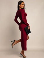 ELEGANCKA DOPASOWANA SUKIENKA MAXI Ashley bordowa